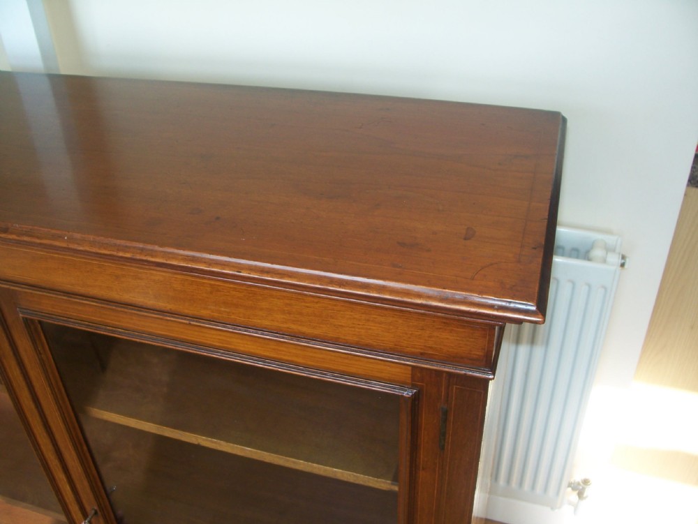 Edwardian mahogany 2 door bookcase display cabinet View VI