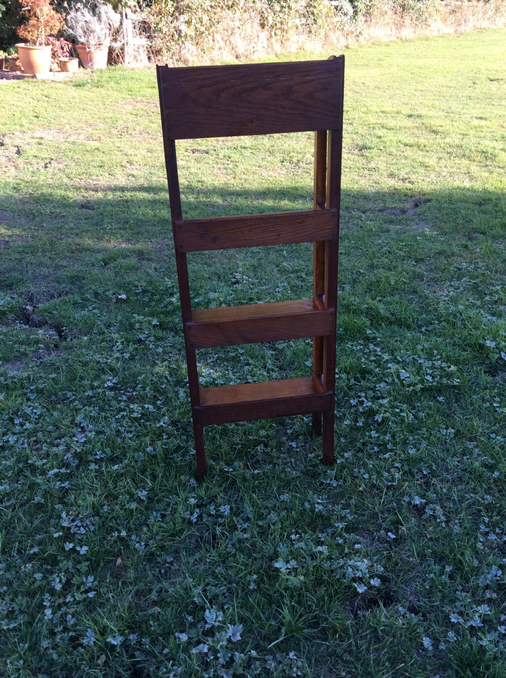 Oak open bookcase complete with set of Charles Dickens novels View VI