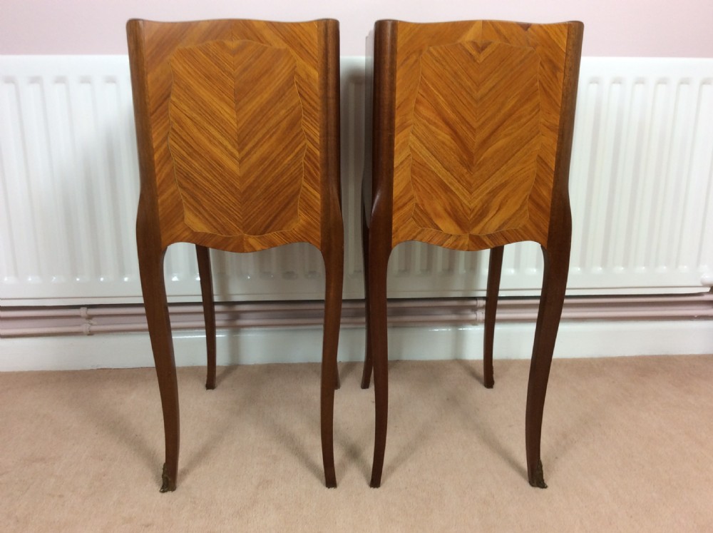 Good Pair of French Marquetry Bedside Cabinets View II