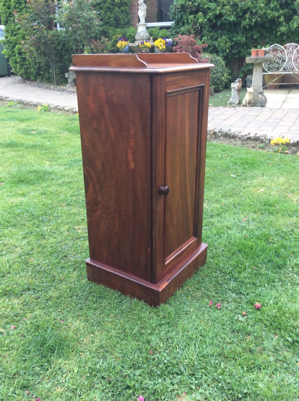 Victorian mahogany bedside cupboard  View III