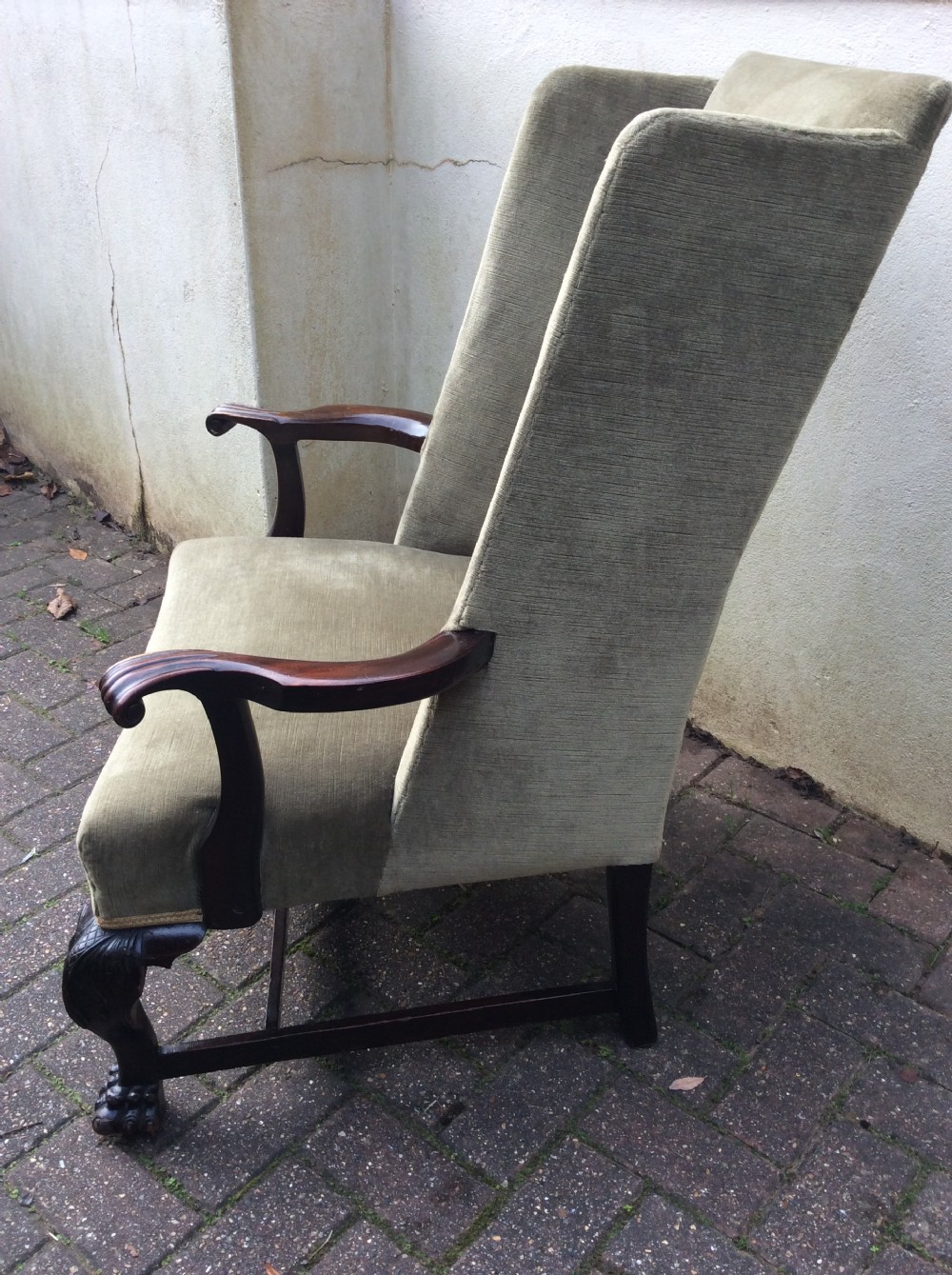 19th Century mahogany open arm Wing Armchair View IV