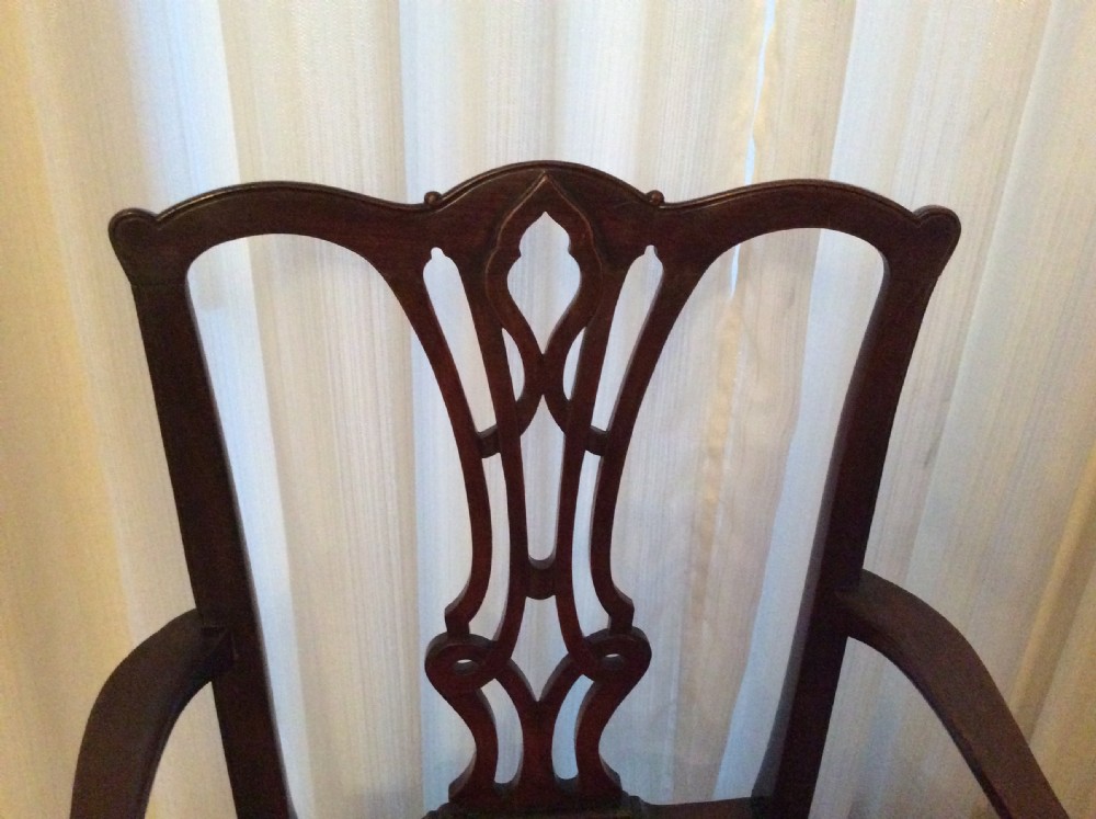 19thc Georgian Mahogany Elbow/ Open Arm Chair /armchair label Spillman & Co View III