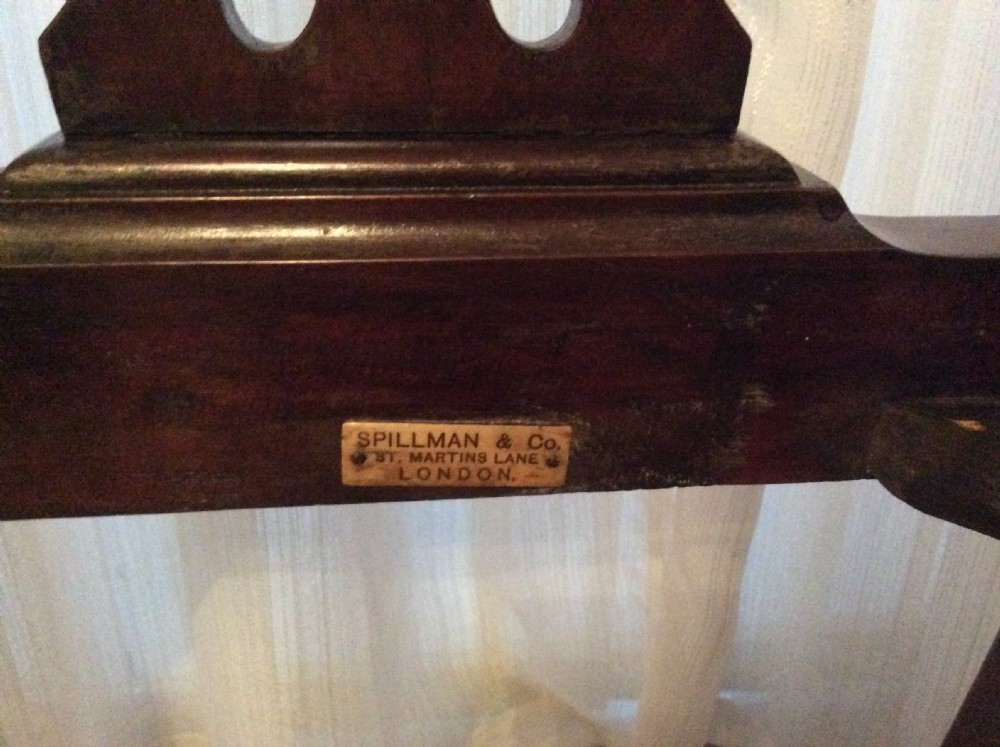 19thc Georgian Mahogany Elbow/ Open Arm Chair /armchair label Spillman & Co View VI