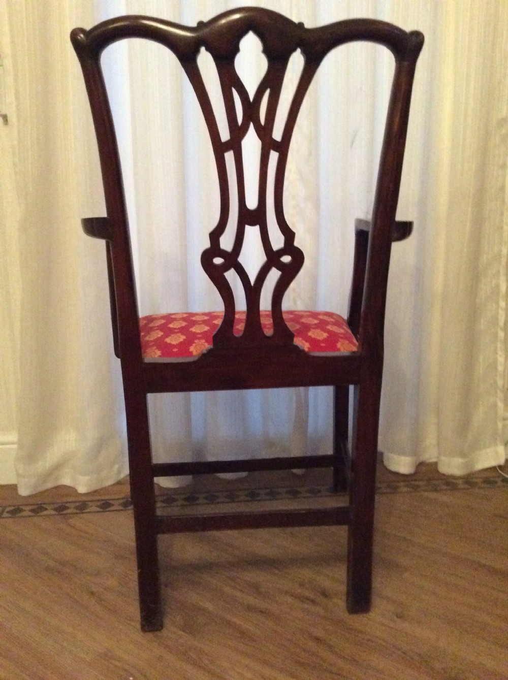 19thc Georgian Mahogany Elbow/ Open Arm Chair /armchair label Spillman & Co View VII