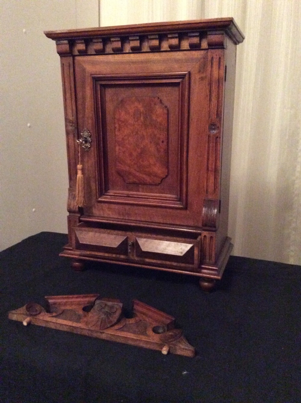 Victorian Walnut Wall Medicine Cabinet View XII