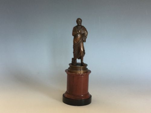 AFTER THE ANTIQUE A GRAND TOUR 19TH CENTURY SMALL BRONZE OF SOPHOCLES - ADDITIONAL PHOTO 1