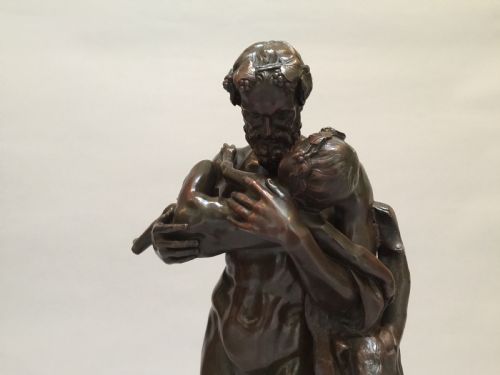 ANTIQUE GRAND TOUR BRONZE FIGURE AFTER THE ANTIQUE SILENUS HOLDING INFANT DIONYSUS - ADDITIONAL PHOTO 4