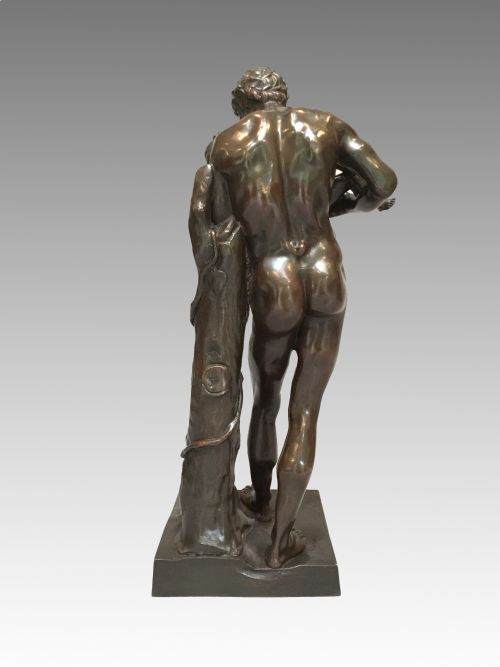 ANTIQUE GRAND TOUR BRONZE FIGURE AFTER THE ANTIQUE SILENUS HOLDING INFANT DIONYSUS - ADDITIONAL PHOTO 5