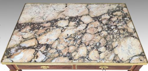 ANTIQUE FRENCH MAHOGANY MARBLE TOPPED CENTRE TABLE ATTRIBUTED TO GERVAIS DURAND - ADDITIONAL PHOTO 4