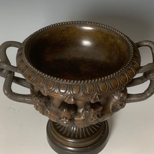 ANTIQUE GRAND TOUR PAIR OF LARGE PATINATED BRONZE ALBANI VASES - ADDITIONAL PHOTO 4