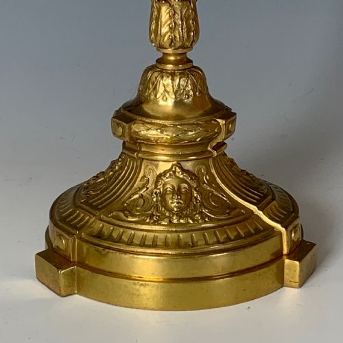 ANTIQUE PAIR OF NAPOLEON III GILT BRONZE CANDLESTICKS - ADDITIONAL PHOTO 2