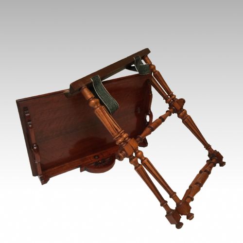 VICTORIAN WALNUT BUTLERS TRAY ON STAND - ADDITIONAL PHOTO 3
