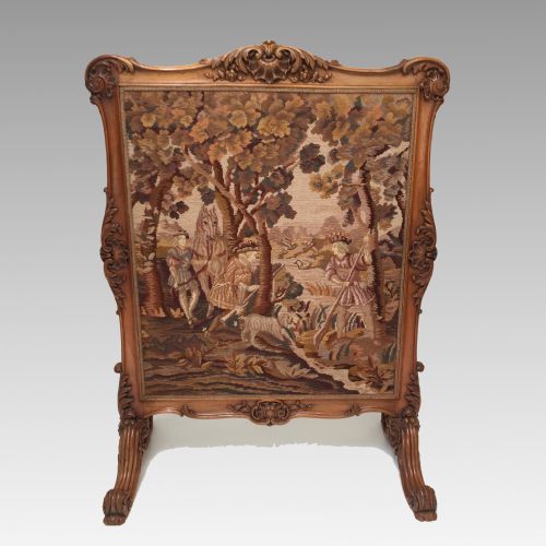 ANTIQUE VICTORIAN SOLID WALNUT FIRE SCREEN - ADDITIONAL PHOTO 4