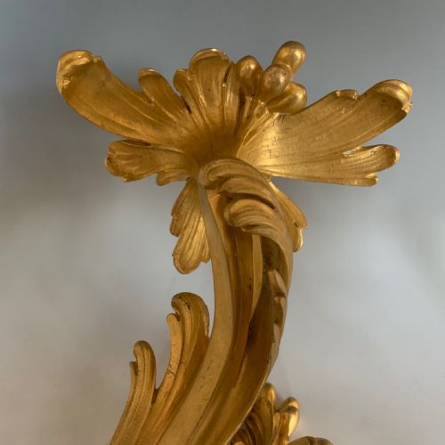 ANTIQUE FRENCH 19TH CENTURY GILT BRONZE LOUIS XV STYLE WALL LIGHT SCONCE - ADDITIONAL PHOTO 5