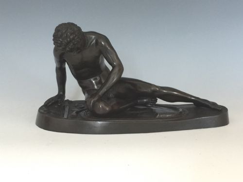 antique italian grand tour bronze of the dying gaul cast by amodio naples - CATEGORY: ANTIQUE SCULPTURES - DATED 1880