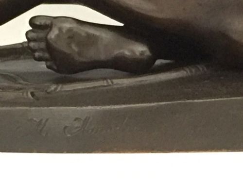 ANTIQUE ITALIAN GRAND TOUR BRONZE OF THE DYING GAUL CAST BY AMODIO NAPLES - ADDITIONAL PHOTO 2