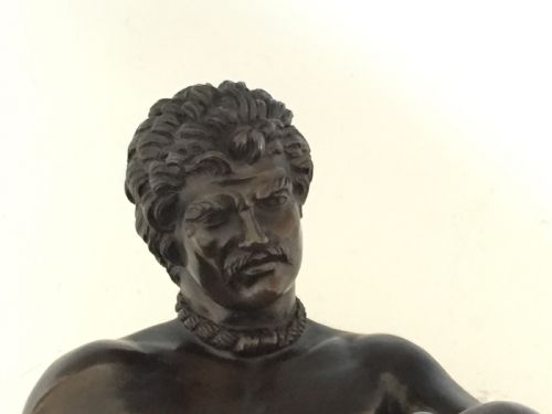 ANTIQUE ITALIAN GRAND TOUR BRONZE OF THE DYING GAUL CAST BY AMODIO NAPLES - ADDITIONAL PHOTO 5