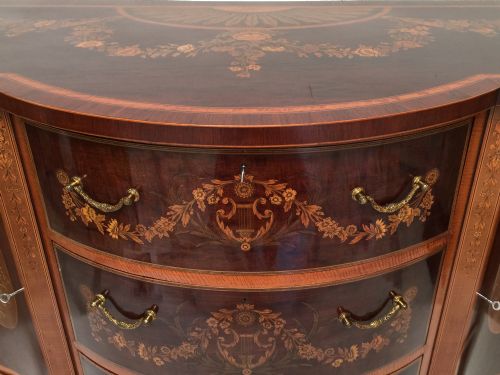 ANTIQUE EDWARDS ROBERTS MARQUETRY SIDE CABINET GEORGE III STYLE - ADDITIONAL PHOTO 4