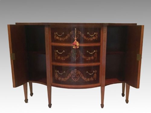 ANTIQUE EDWARDS ROBERTS MARQUETRY SIDE CABINET GEORGE III STYLE - ADDITIONAL PHOTO 6