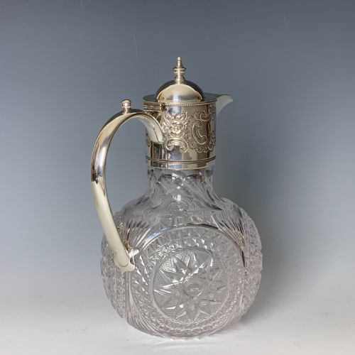 VICTORIAN SILVER PLATED CLARET JUG - ADDITIONAL PHOTO 1