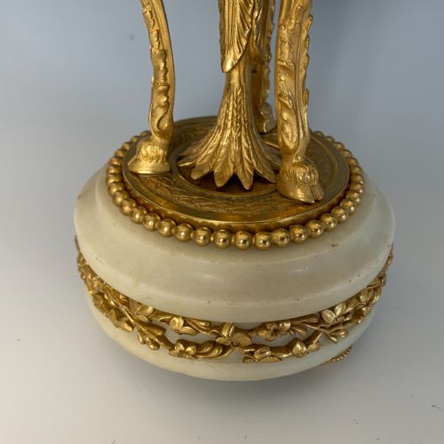 GILT BRONZE MARBLE NAPOLEON III CANDLESTICKS IN LOUIS XVI STYLE - ADDITIONAL PHOTO 5