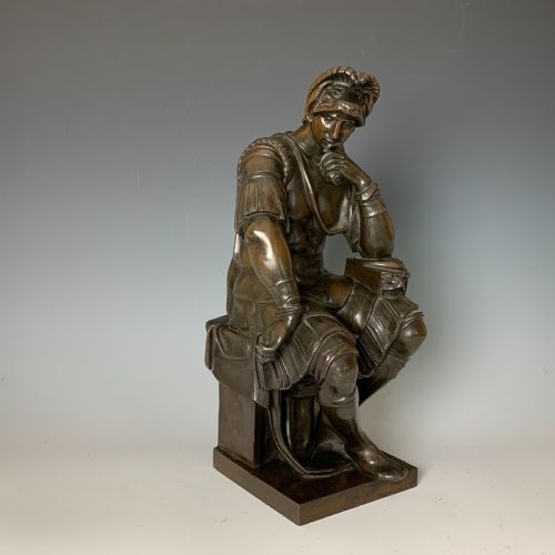 grand tour style barbedienne 'laurent de medicis' penseroso bronze after michelangelo - CATEGORY: ANTIQUE SCULPTURES - DATED 1890