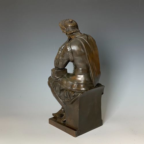 GRAND TOUR STYLE BARBEDIENNE 'LAURENT DE MEDICIS' PENSEROSO BRONZE AFTER MICHELANGELO - ADDITIONAL PHOTO 2