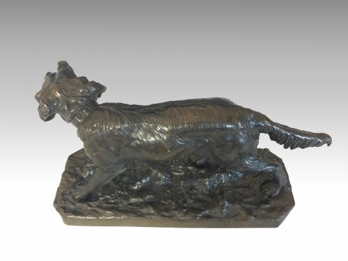 ANTIQUE BRONZE RETRIEVER DOG AFTER PJ MENE RETAILED BY JJ MECHI - ADDITIONAL PHOTO 5
