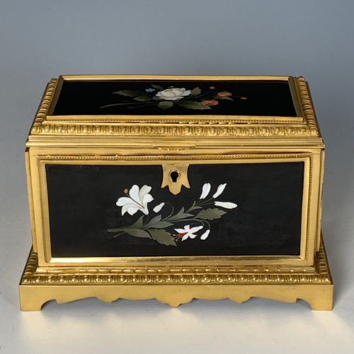ANTIQUE 19TH CENTURY FLORENTINE PIETRA DURA SCENT CASKET - ADDITIONAL PHOTO 2