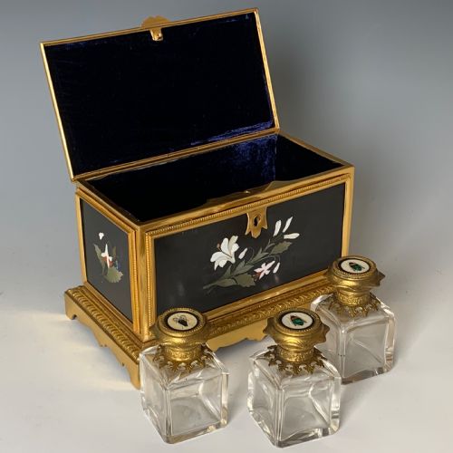 ANTIQUE 19TH CENTURY FLORENTINE PIETRA DURA SCENT CASKET - ADDITIONAL PHOTO 10