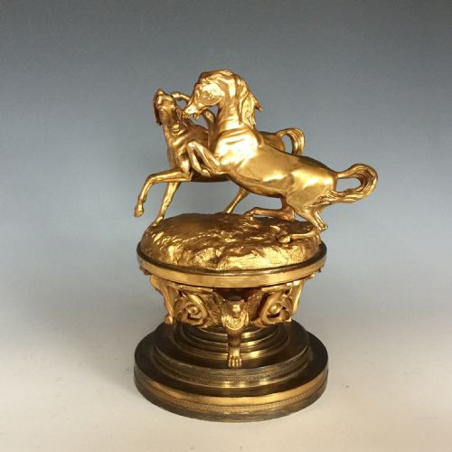 19th century empire style ormolu inkwell cover - CATEGORY: ANTIQUE MISCELLANEOUS - DATED 1850