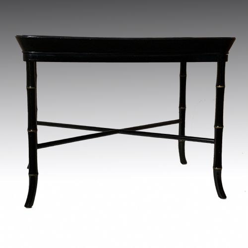 VICTORIAN PAPIER MACHE TRAY ON STAND TABLE - ADDITIONAL PHOTO 3