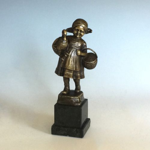 early 20th century bronze 'goose girl' by julius schmidt felling - CATEGORY: ANTIQUE METAL - DATED 1910