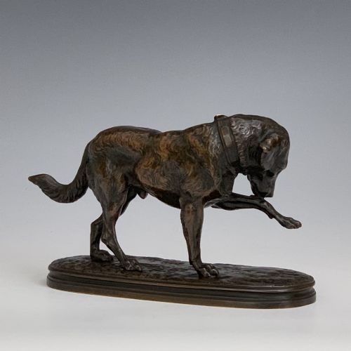 JOSEPH VICTOR CHEMIN 19TH CENTURY FRENCH BRONZE DOG - ADDITIONAL PHOTO 1