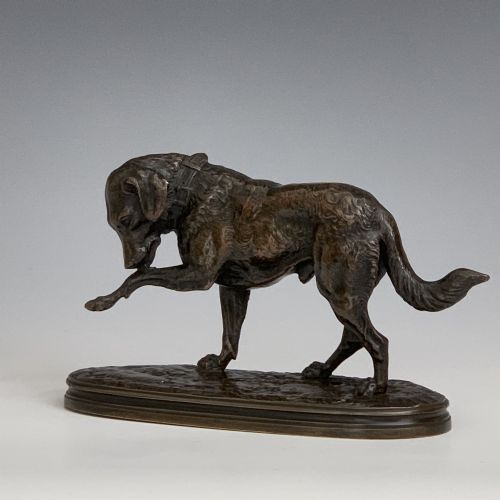 JOSEPH VICTOR CHEMIN 19TH CENTURY FRENCH BRONZE DOG - ADDITIONAL PHOTO 2