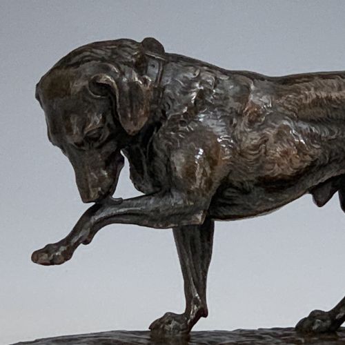 JOSEPH VICTOR CHEMIN 19TH CENTURY FRENCH BRONZE DOG - ADDITIONAL PHOTO 4