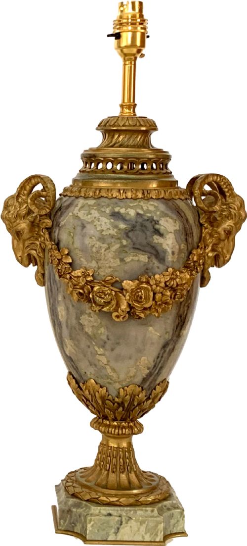 PAIR OF LATE 19TH CENTURY FRENCH MARBLE ORMOLU MOUNTED TABLE LAMPS - ADDITIONAL PHOTO 3