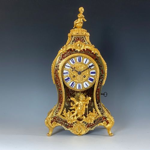 french napoleon iii gilt bronze mounted boulle clock in the louis xiv style - CATEGORY: ANTIQUE CLOCKS - DATED 1870