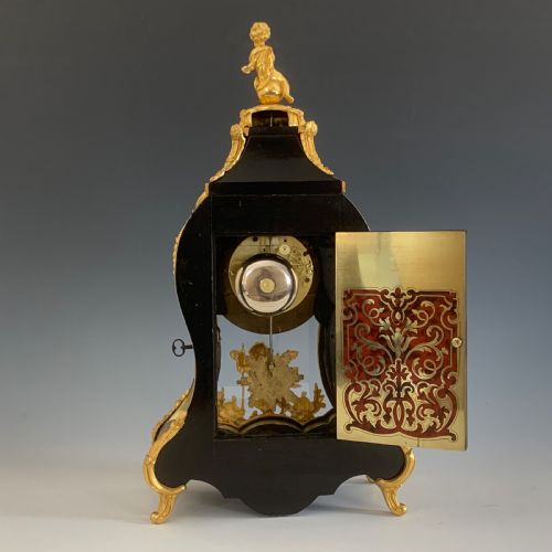 FRENCH NAPOLEON III GILT BRONZE MOUNTED BOULLE CLOCK IN THE LOUIS XIV STYLE - ADDITIONAL PHOTO 1