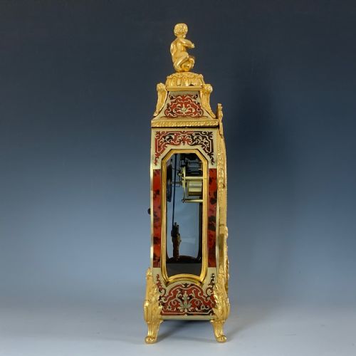 FRENCH NAPOLEON III GILT BRONZE MOUNTED BOULLE CLOCK IN THE LOUIS XIV STYLE - ADDITIONAL PHOTO 2
