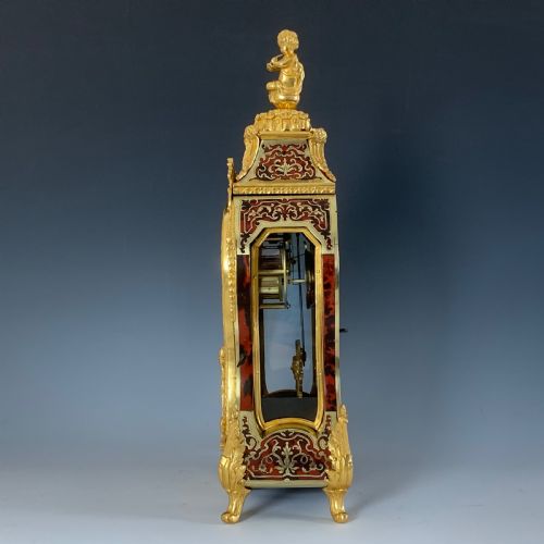 FRENCH NAPOLEON III GILT BRONZE MOUNTED BOULLE CLOCK IN THE LOUIS XIV STYLE - ADDITIONAL PHOTO 3