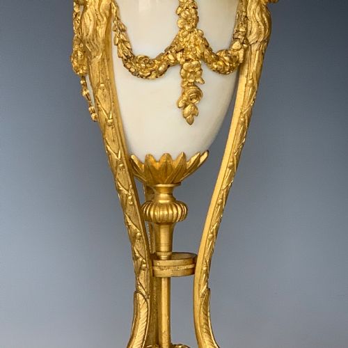 PAIR OF NAPOLEON III GILT BRONZE MARBLE CASSOLETTES - ADDITIONAL PHOTO 3