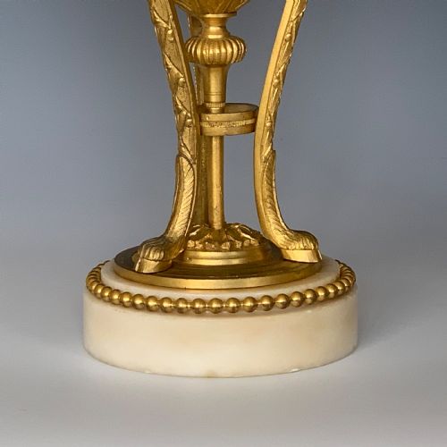 PAIR OF NAPOLEON III GILT BRONZE MARBLE CASSOLETTES - ADDITIONAL PHOTO 4