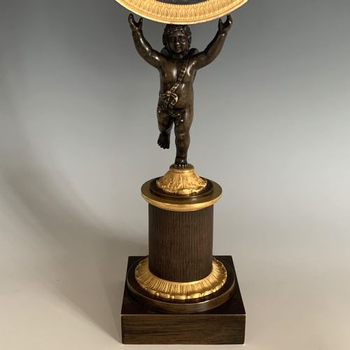 FRENCH EMPIRE BRONZE ORMOLU TABLE MIRROR - ADDITIONAL PHOTO 4