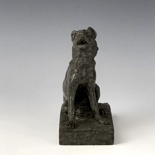 GRAND TOUR ITALIAN CARVED SERPENTINE ALCIBIADES DOG - ADDITIONAL PHOTO 1