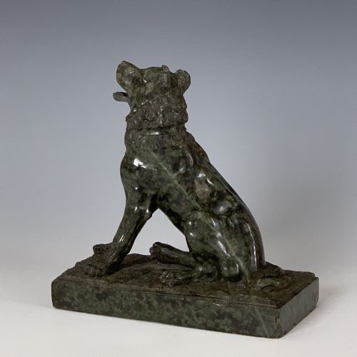 GRAND TOUR ITALIAN CARVED SERPENTINE ALCIBIADES DOG - ADDITIONAL PHOTO 2
