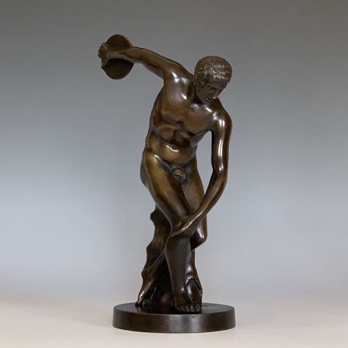 BRONZE GRAND TOUR STYLE FIGURE OF THE DISCUS THROWER DISCOBOLUS OF MYRON - ADDITIONAL PHOTO 1