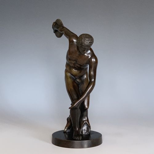 BRONZE GRAND TOUR STYLE FIGURE OF THE DISCUS THROWER DISCOBOLUS OF MYRON - ADDITIONAL PHOTO 5