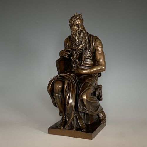 19th century antique bronze of moses after michelangelo cast by sanson - CATEGORY: ANTIQUE SCULPTURES - DATED 1870