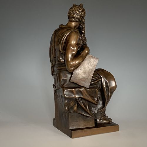 19TH CENTURY ANTIQUE BRONZE OF MOSES AFTER MICHELANGELO CAST BY SANSON - ADDITIONAL PHOTO 2